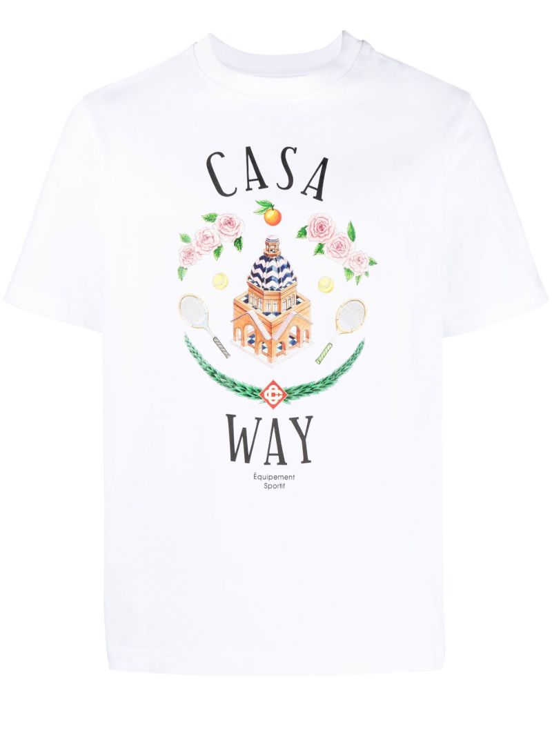White Casa Way Graphic Print T-shirt