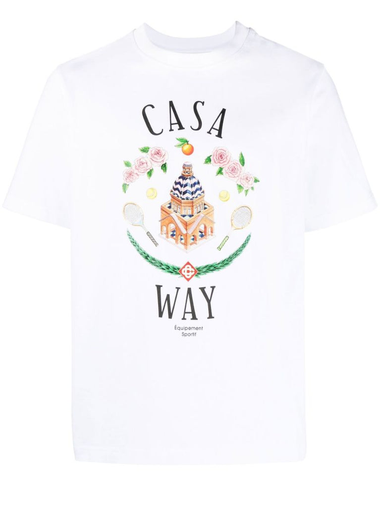 White Casa Way Graphic Print T-shirt