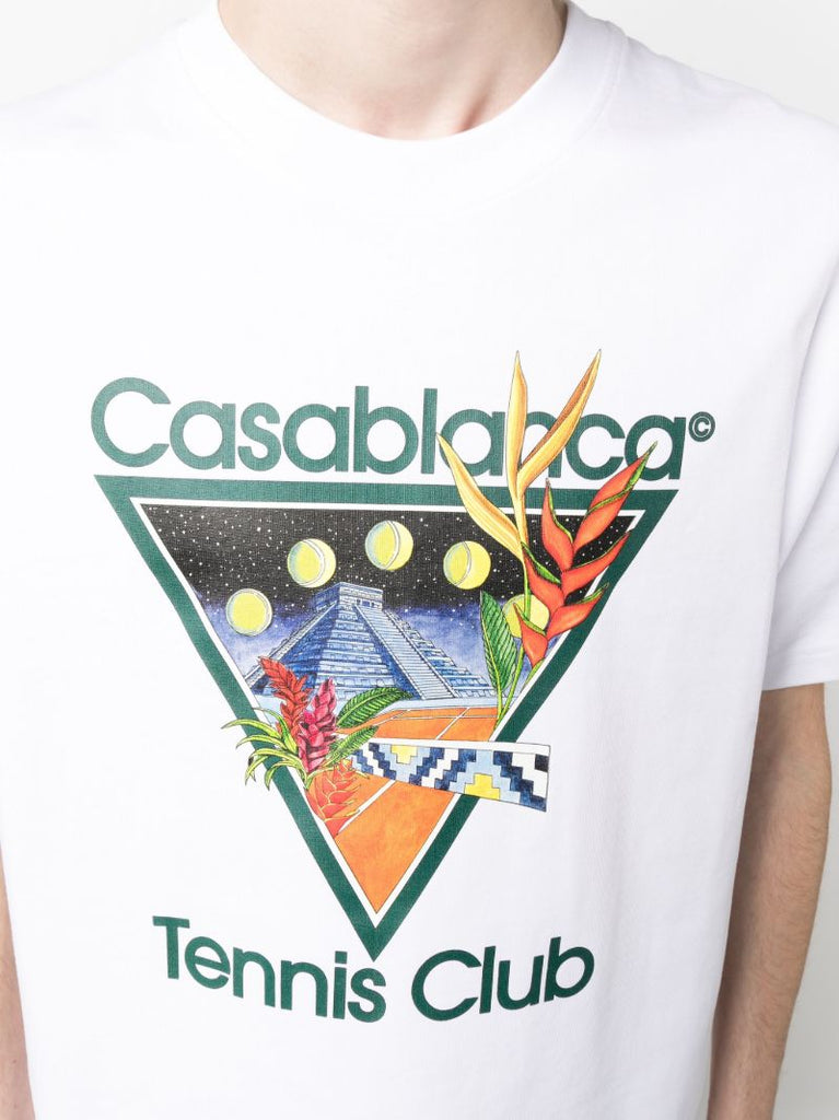 White Logo Print Organic Cotton T-shirt