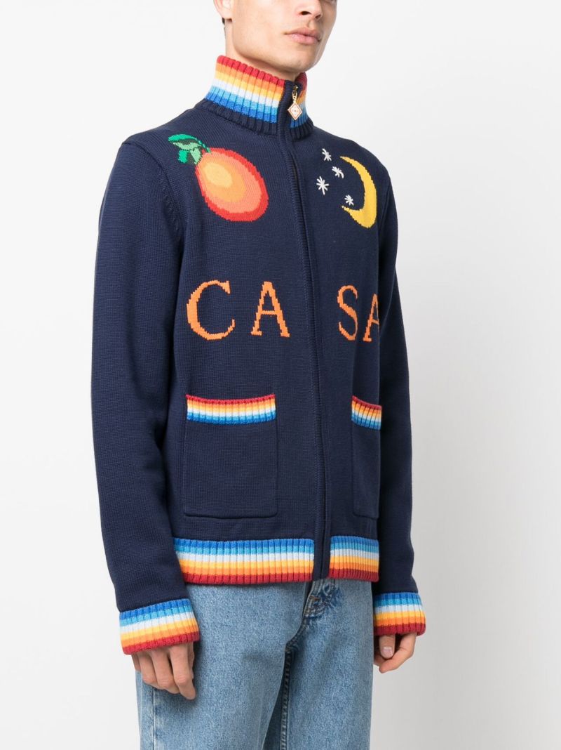 Navy Casa Club Zip-up Sweater