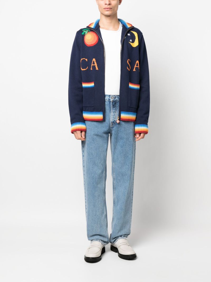 Navy Casa Club Zip-up Sweater