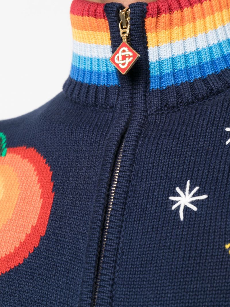 Navy Casa Club Zip-up Sweater