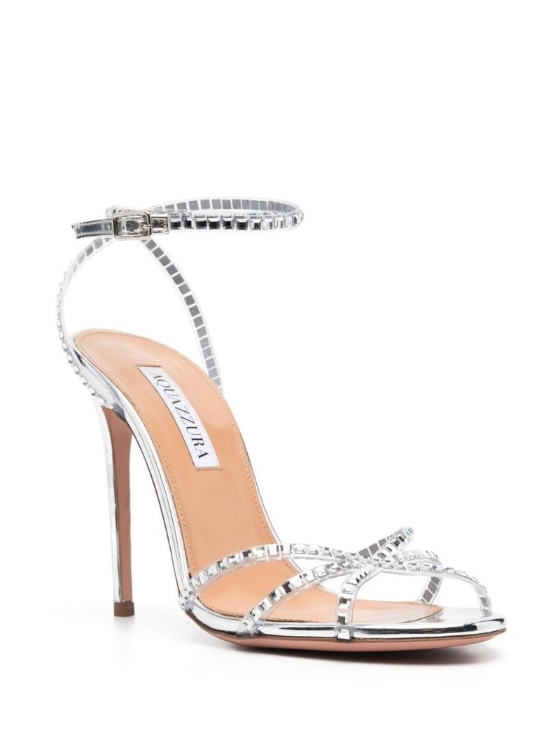Silver Dance Plexi 105 Leather Sandals