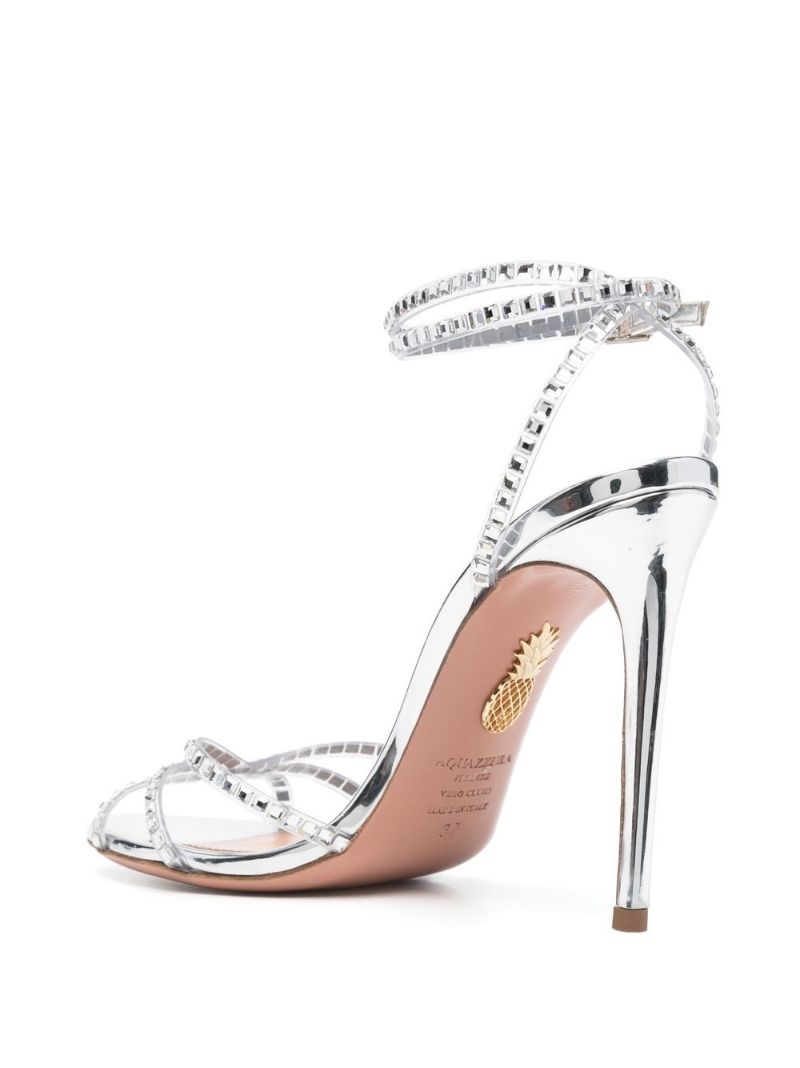 Silver Dance Plexi 105 Leather Sandals