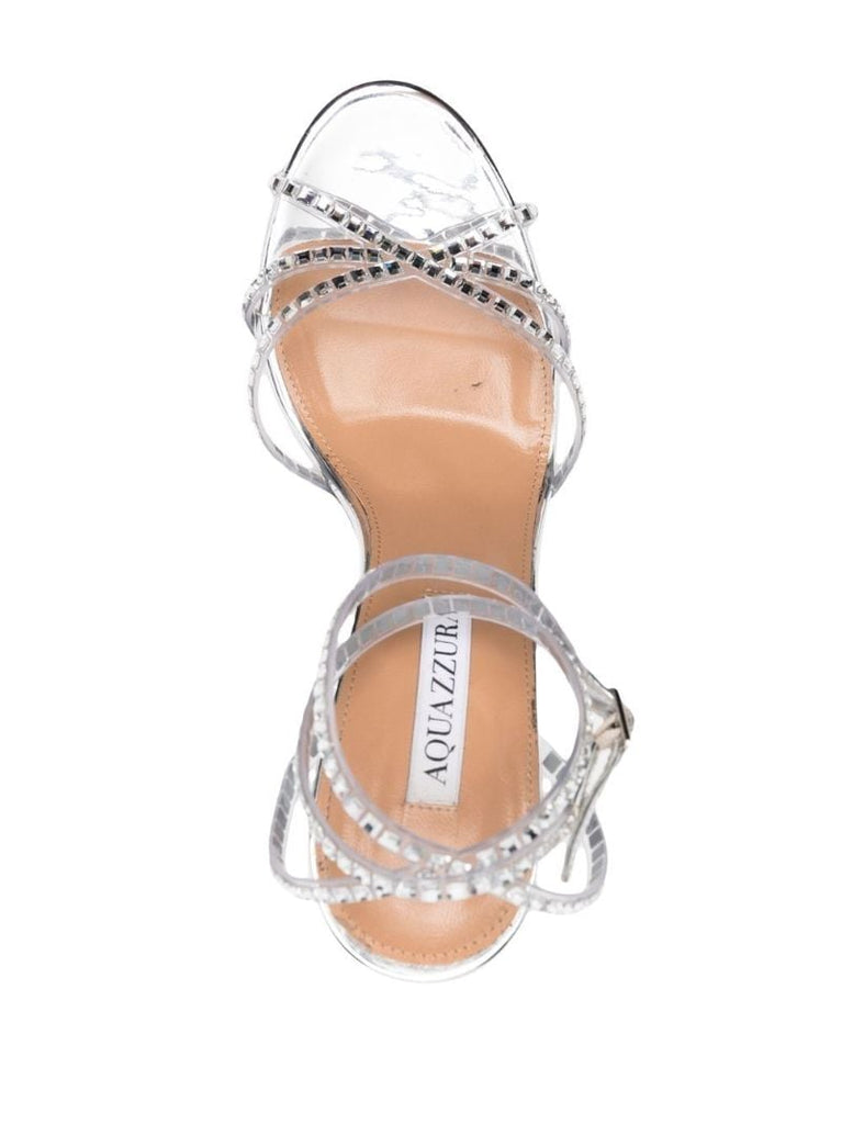 Silver Dance Plexi 105 Leather Sandals