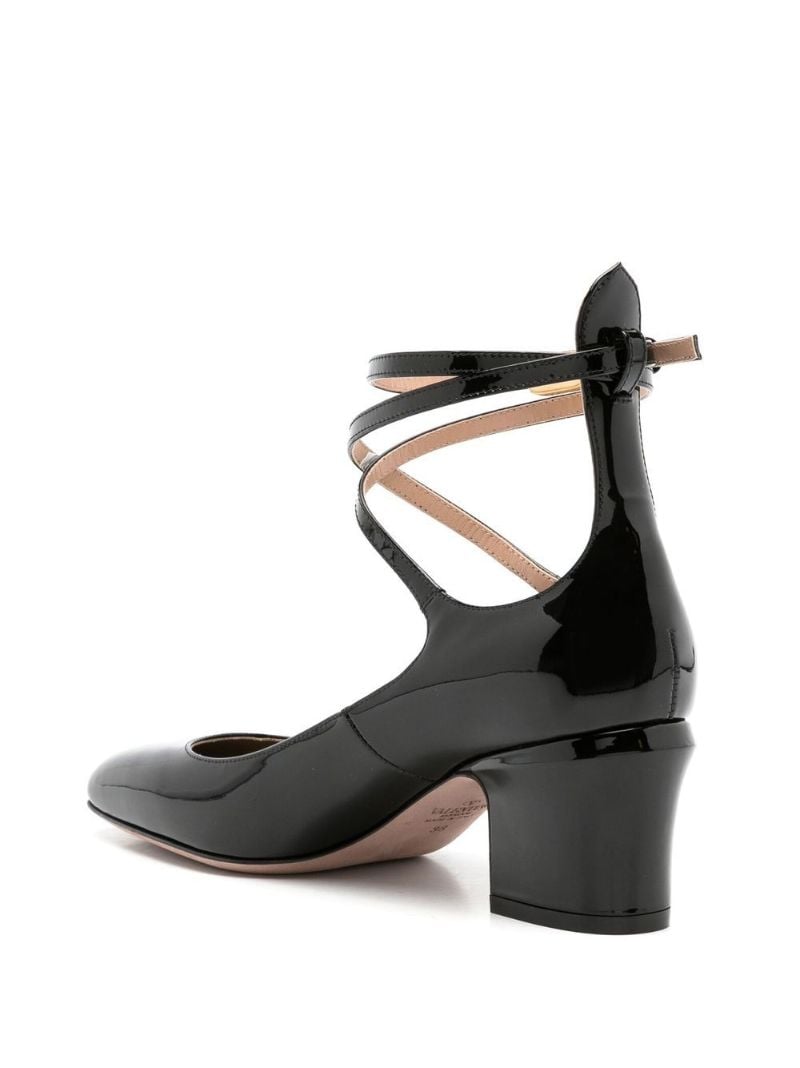 Black 70 Patent Square Toe Pumps