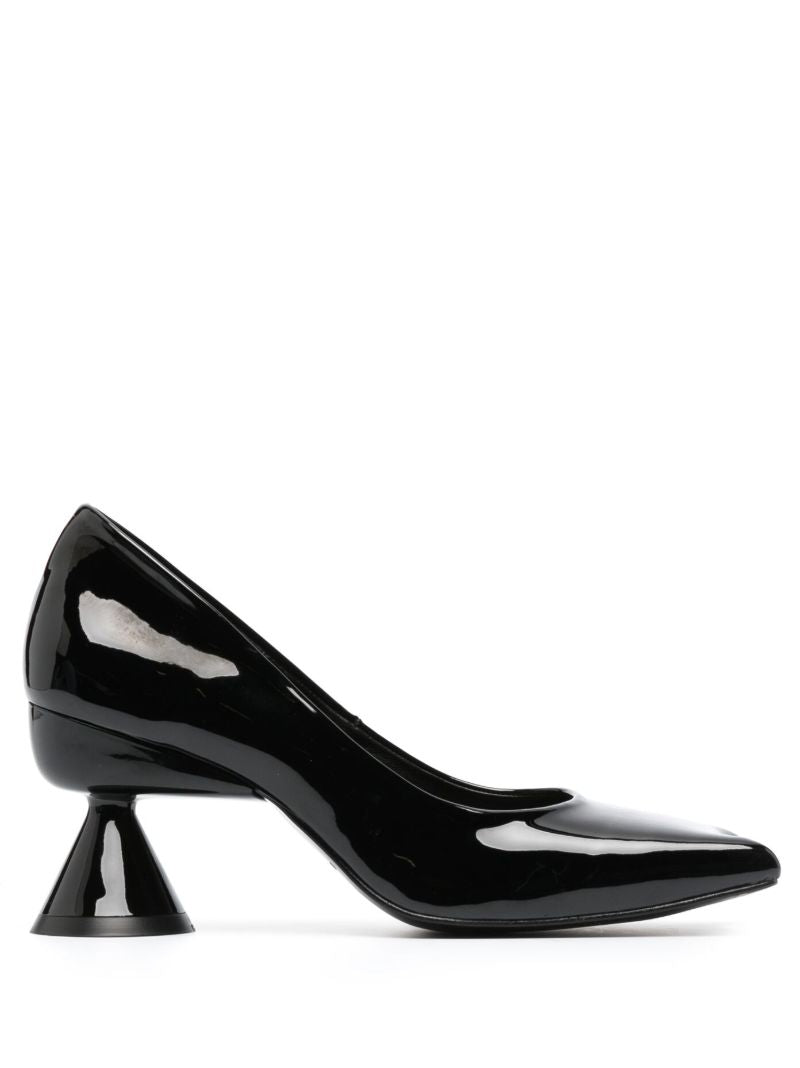 Black Diablo 80 Asymmetric Toe Pumps
