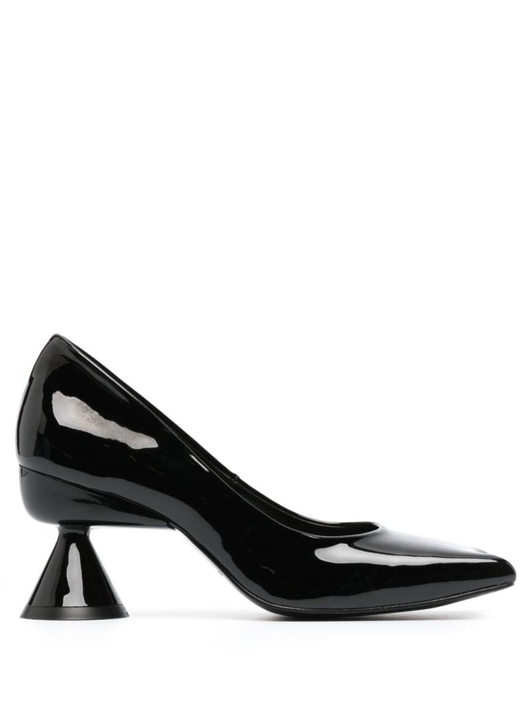 Black Diablo 80 Asymmetric Toe Pumps