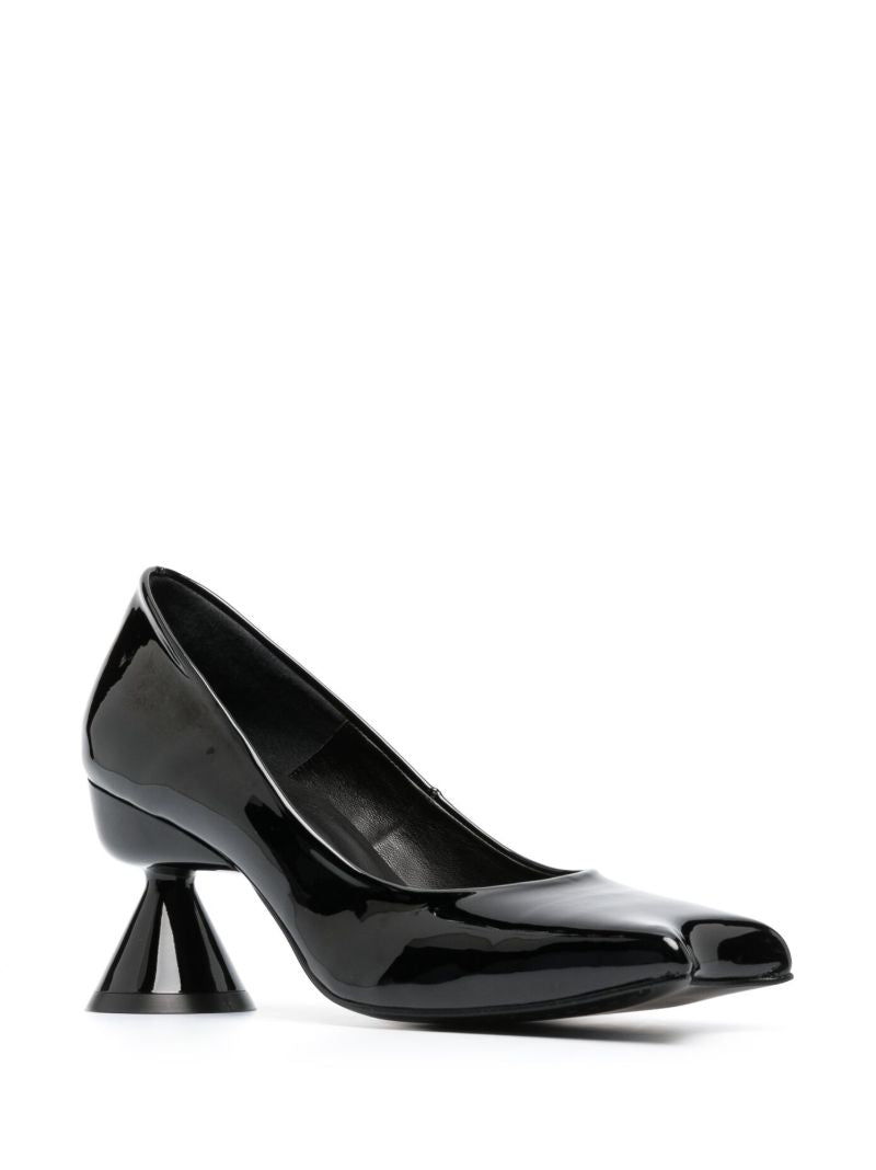 Black Diablo 80 Asymmetric Toe Pumps
