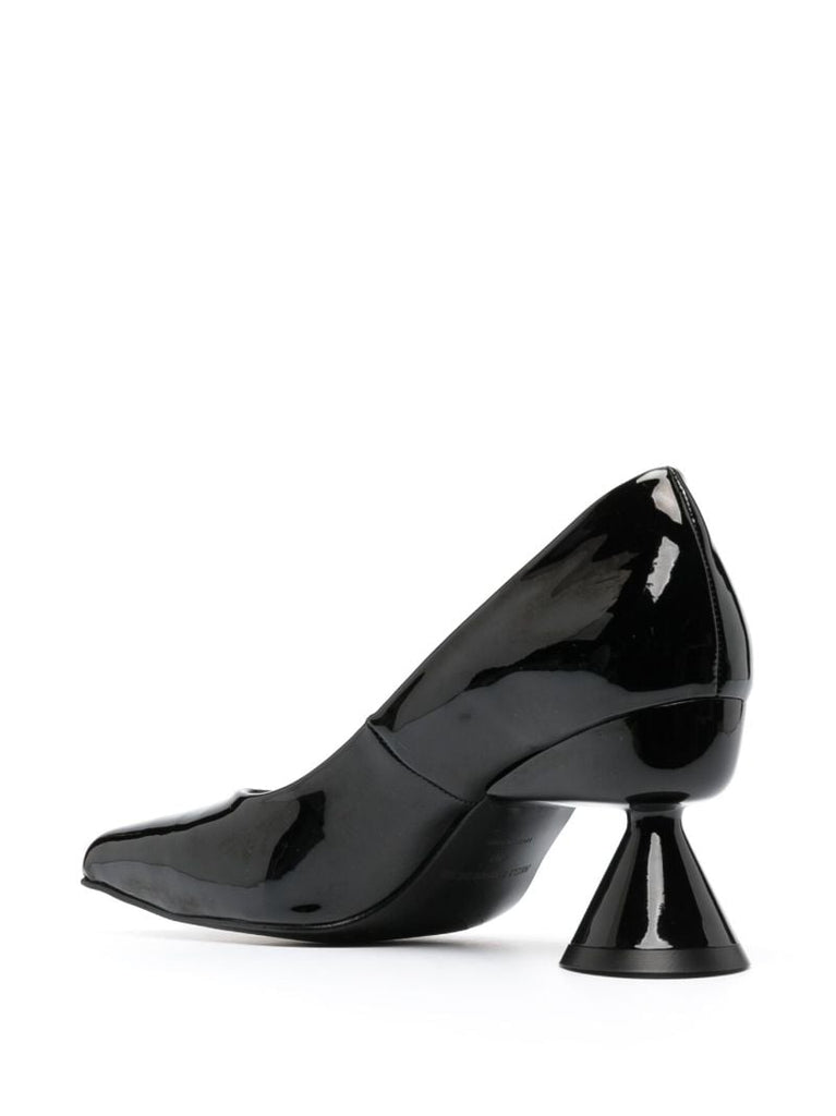 Black Diablo 80 Asymmetric Toe Pumps