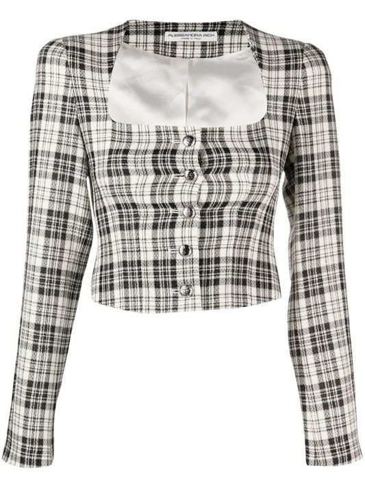Black Square Neck Crop Jacket