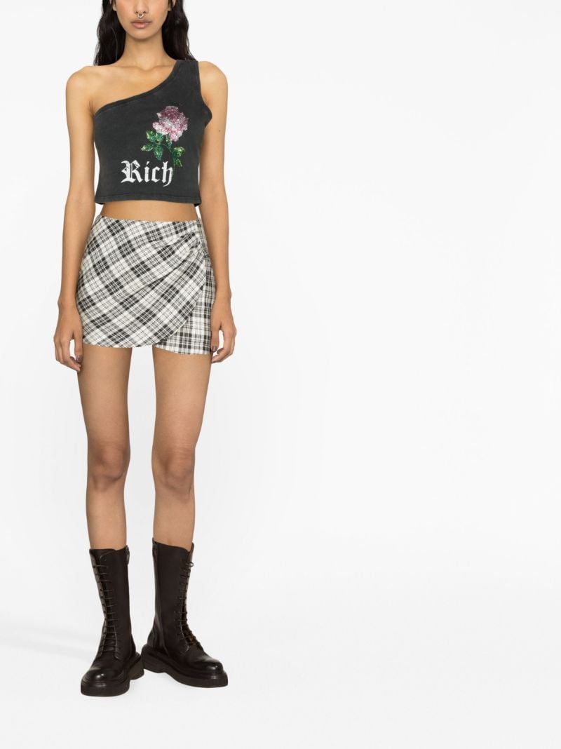 Grey One-shoulder Cotton Crop Top