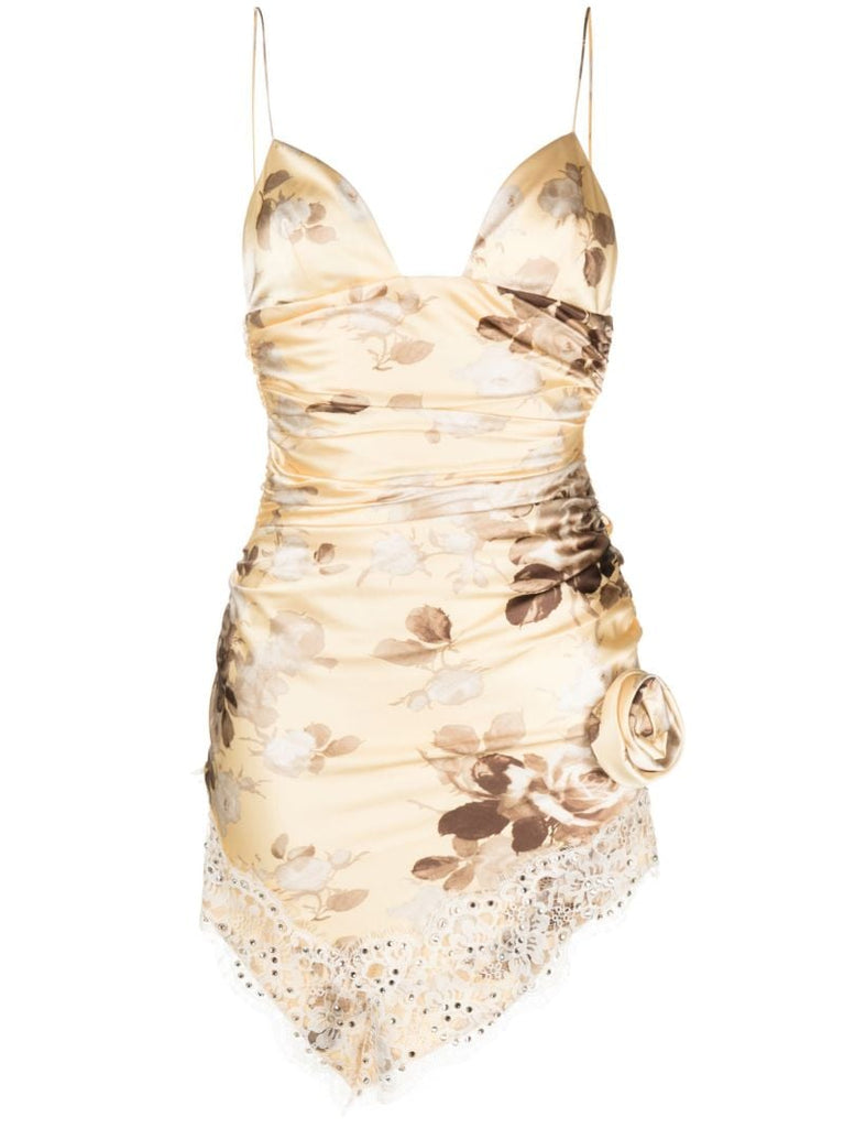 Cream Floral Print Dress