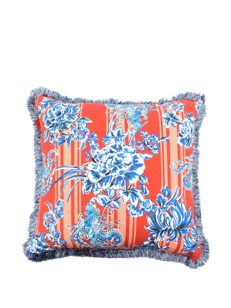X Browns Blue Flora Printed Cushion