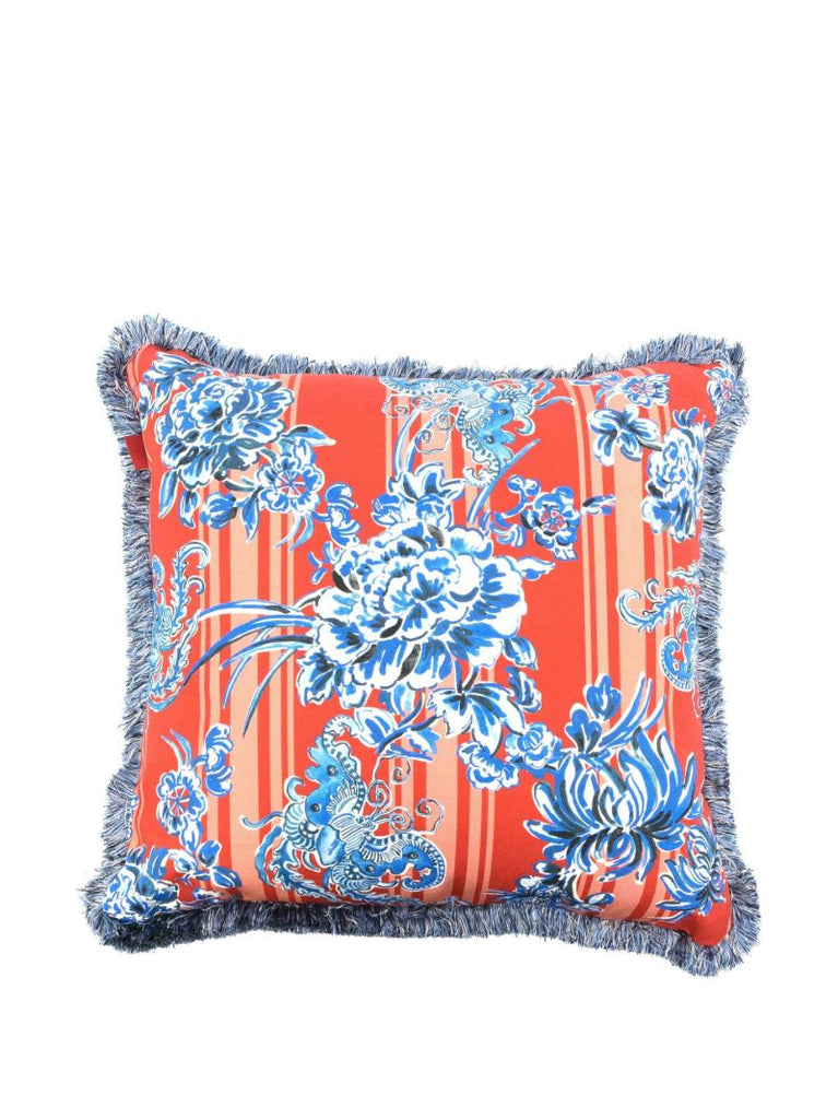 X Browns Blue Flora Printed Cushion