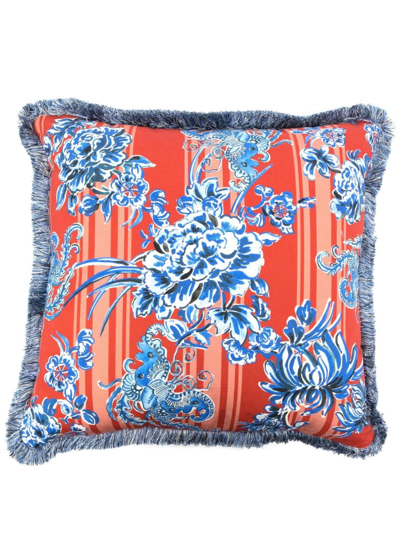 X Browns Blue Flora Printed Cushion