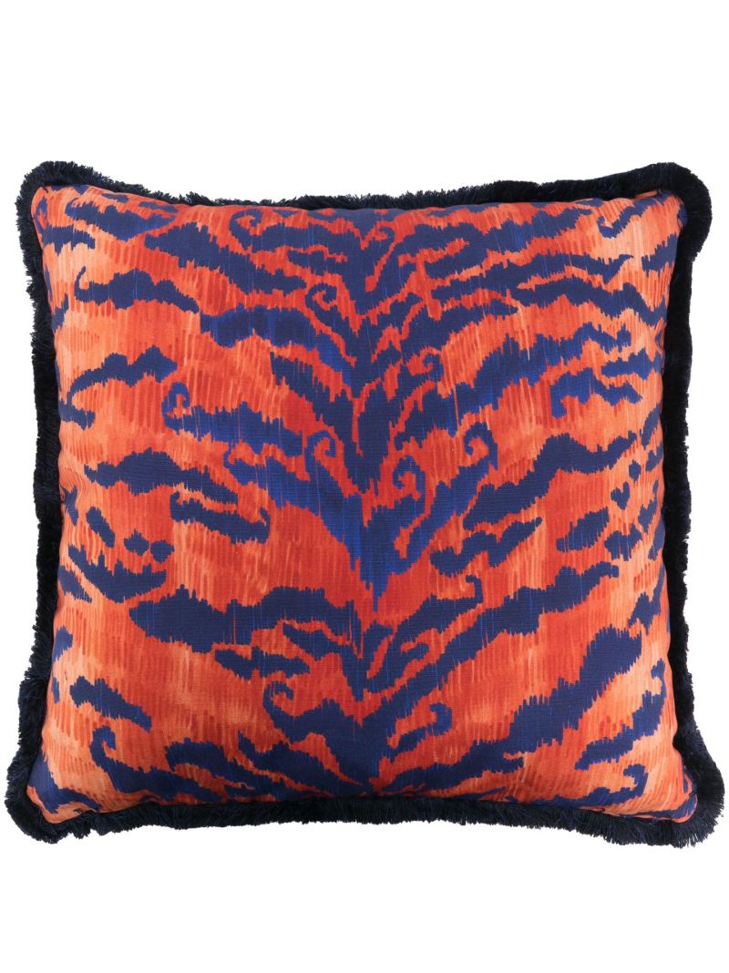X Browns Orange Tigre Oriente Cushion