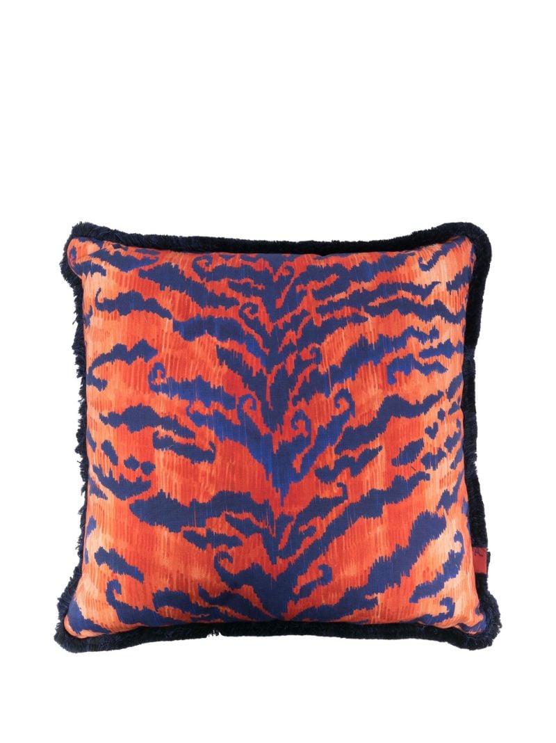 X Browns Orange Tigre Oriente Cushion