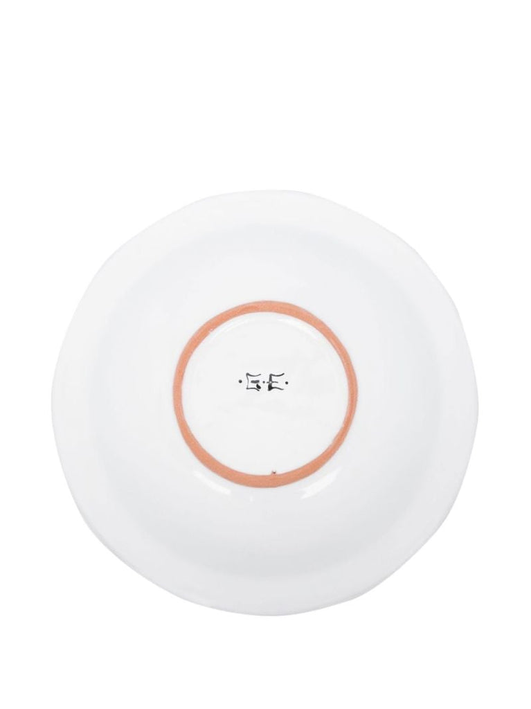 Blue Floral-print Soup Plate