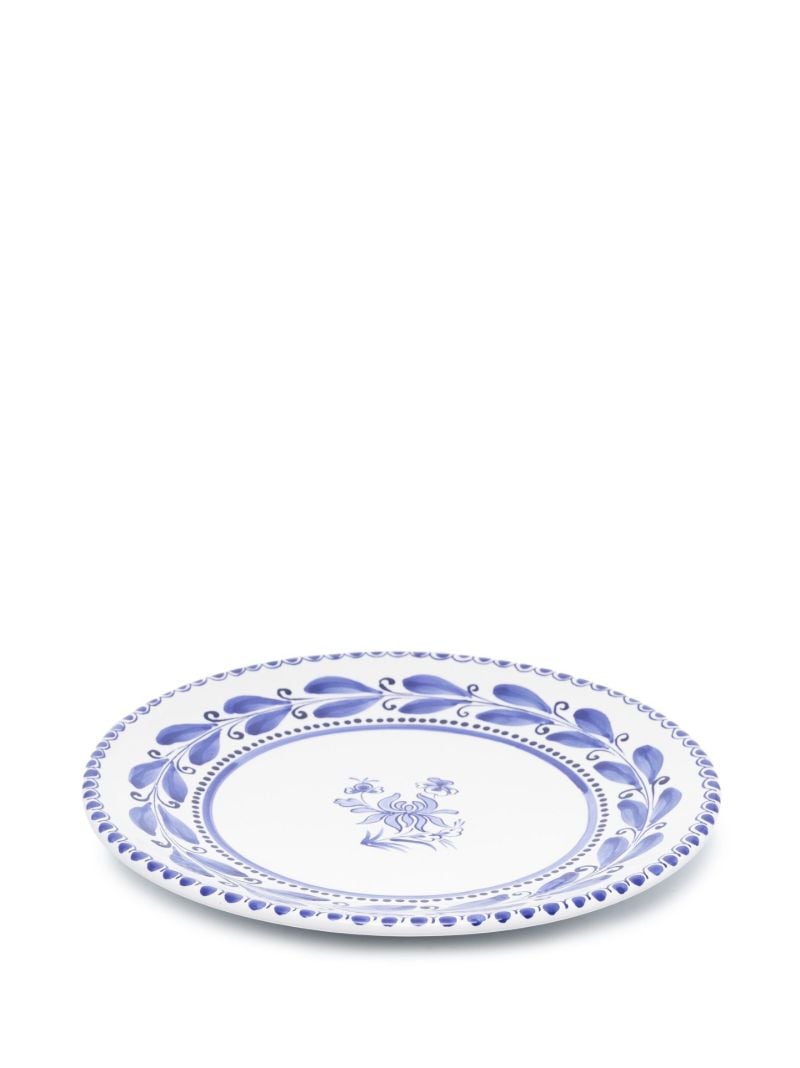 Blue Floral-print Dinner Plate