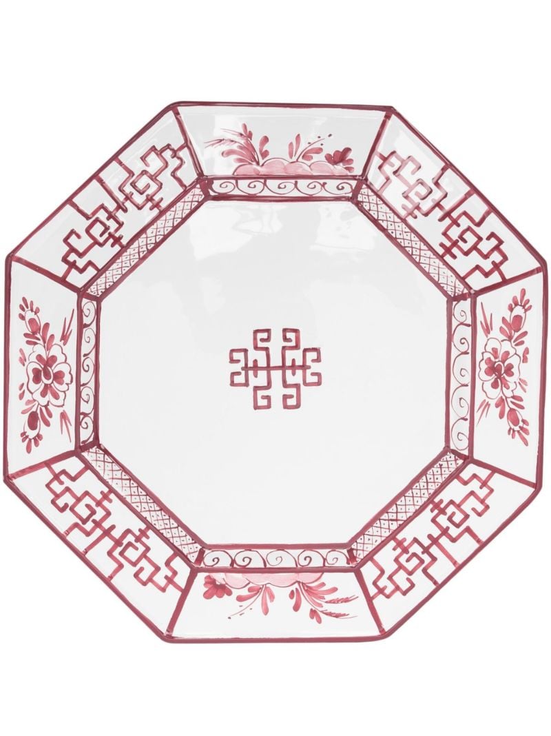 Red Giardino Hand-painted Dinner Plate