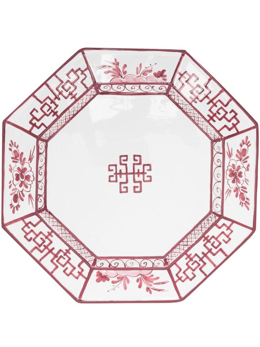Red Giardino Hand-painted Dinner Plate