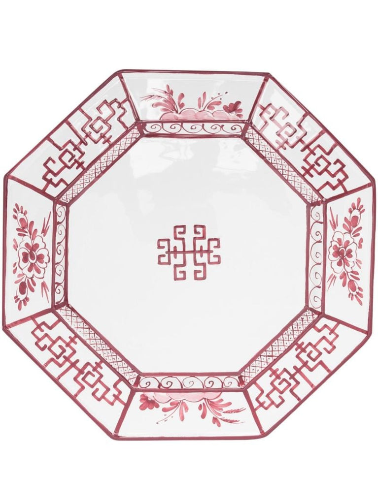 Red Giardino Hand-painted Dinner Plate