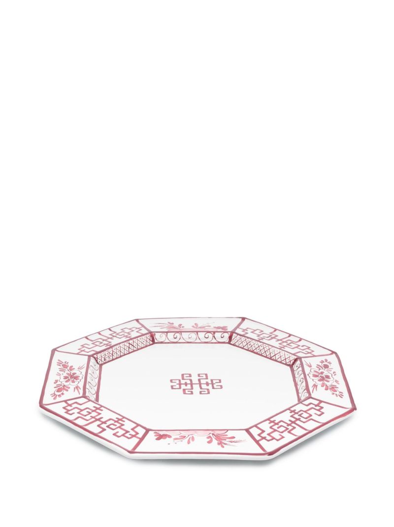 Red Giardino Hand-painted Dinner Plate