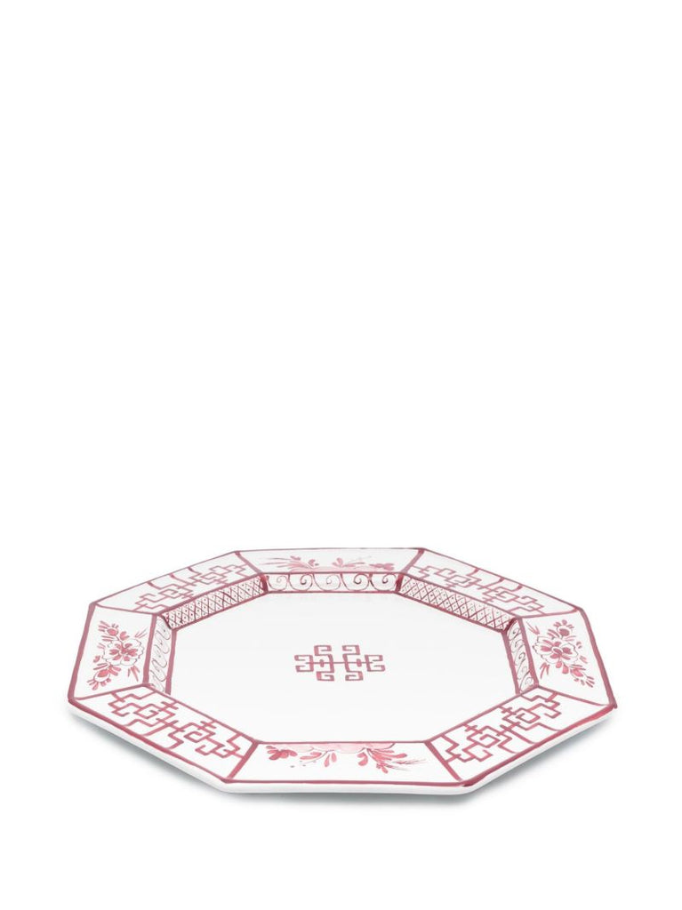 Red Giardino Hand-painted Dinner Plate