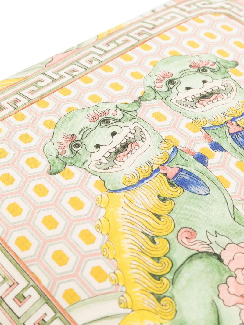 Multicolour Fu Lion Printed Cushion