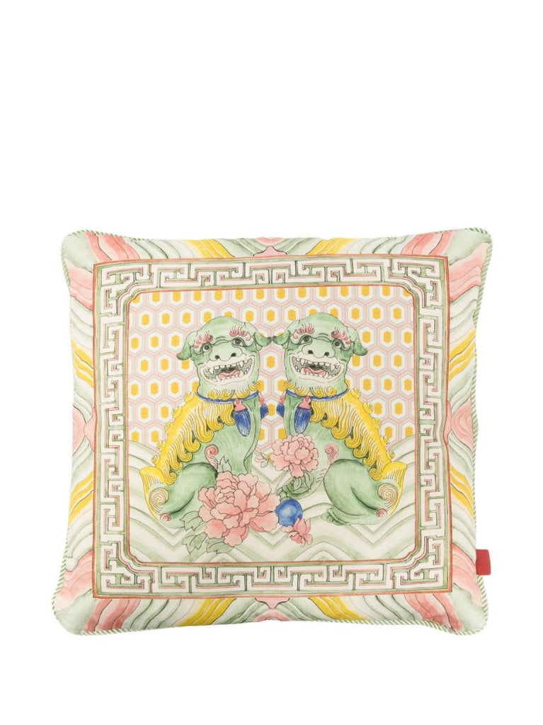 Multicolour Fu Lion Printed Cushion