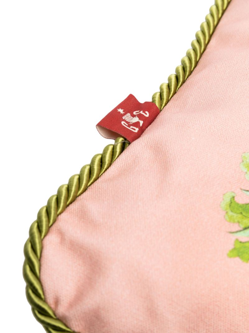 Pink Floral Embroidered Cushion