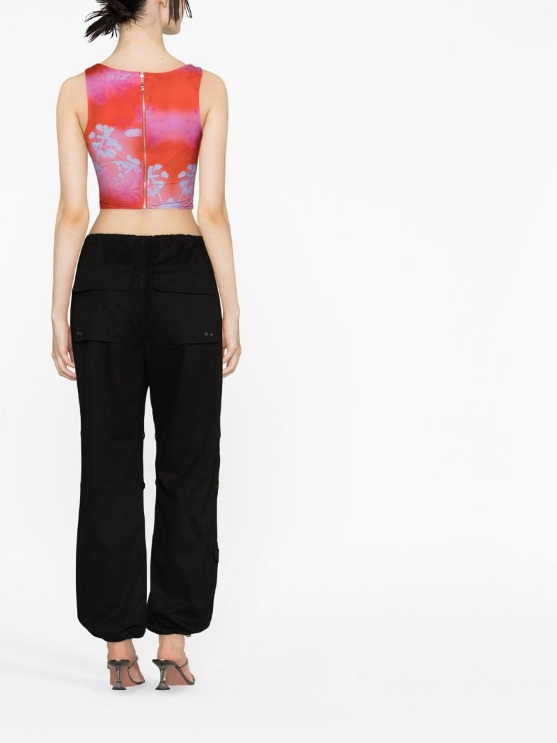 Red Campbell Floral Print Corset Top