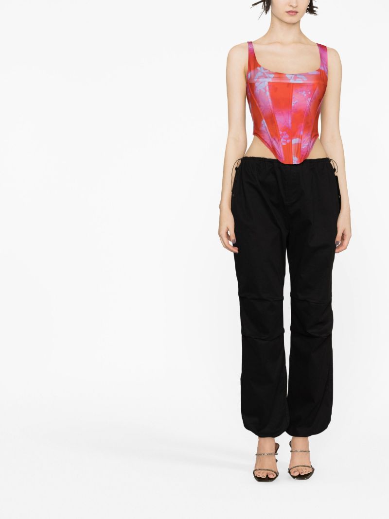 Red Campbell Floral Print Corset Top