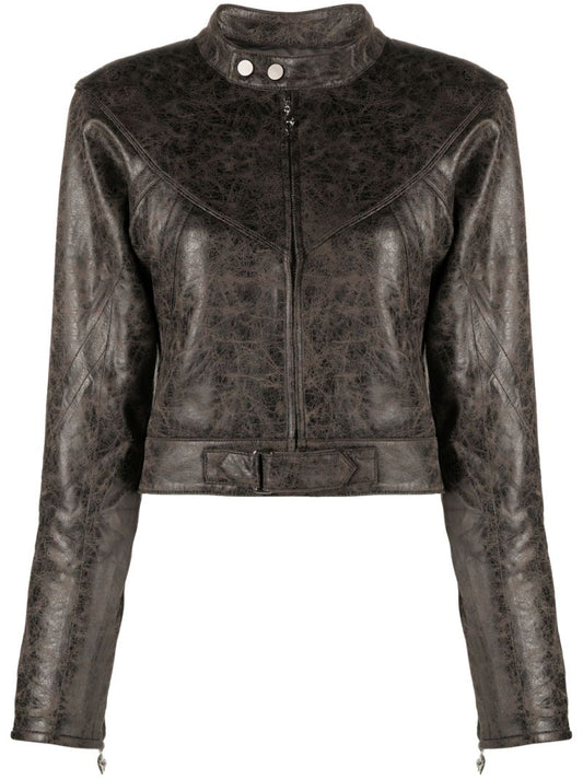 Brown Vaughn Vegan Leather Jacket