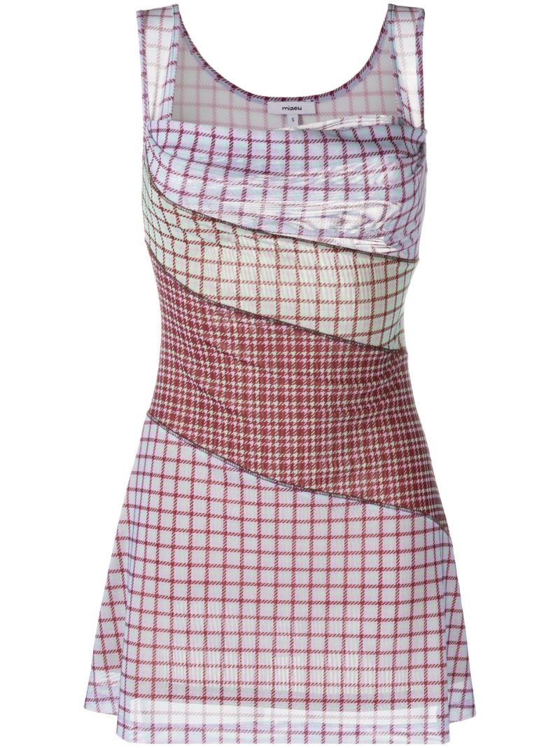 Blue Ginger Plaid Print Mini Dress