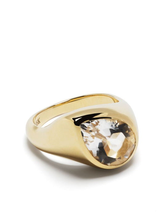 18k Yellow Gold the Aura Topaz Ring
