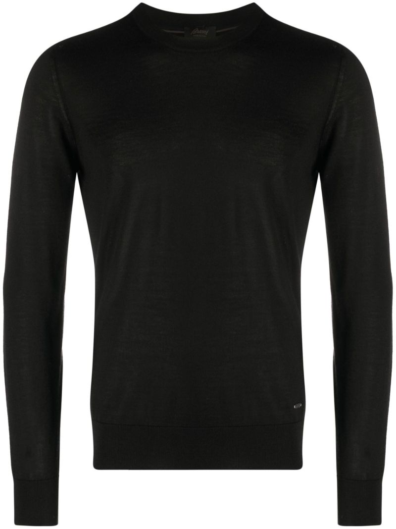 Black Crew Neck Knitted Jumper