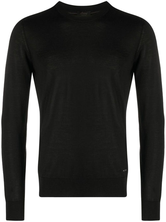 Black Crew Neck Knitted Jumper