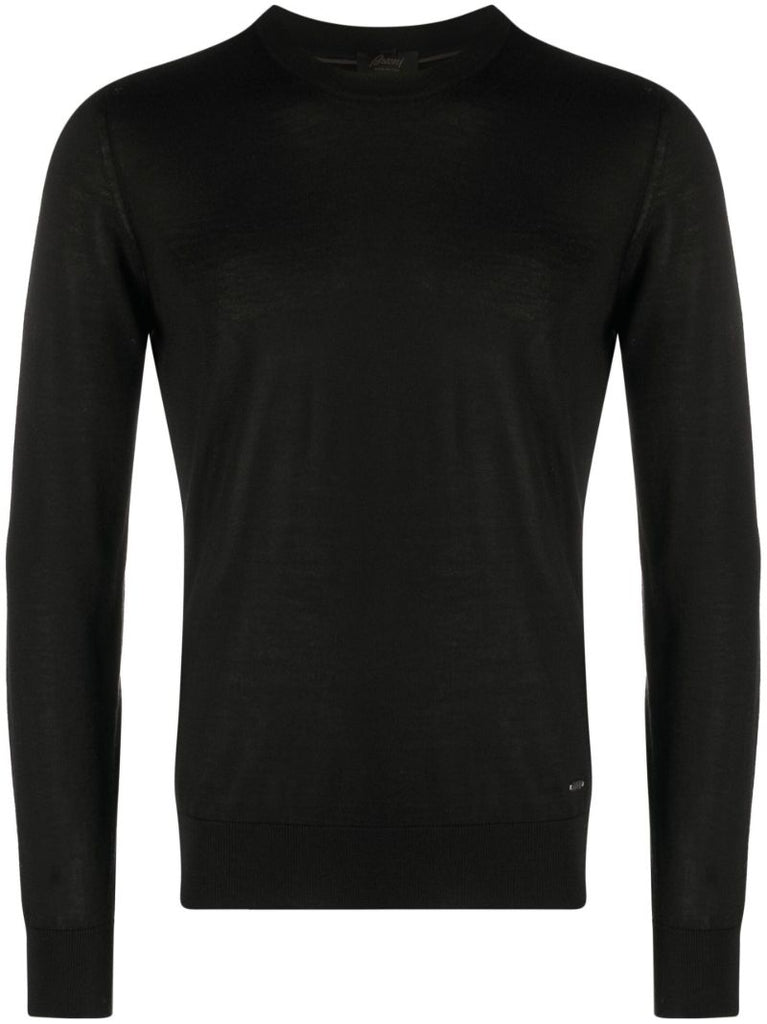 Black Crew Neck Knitted Jumper