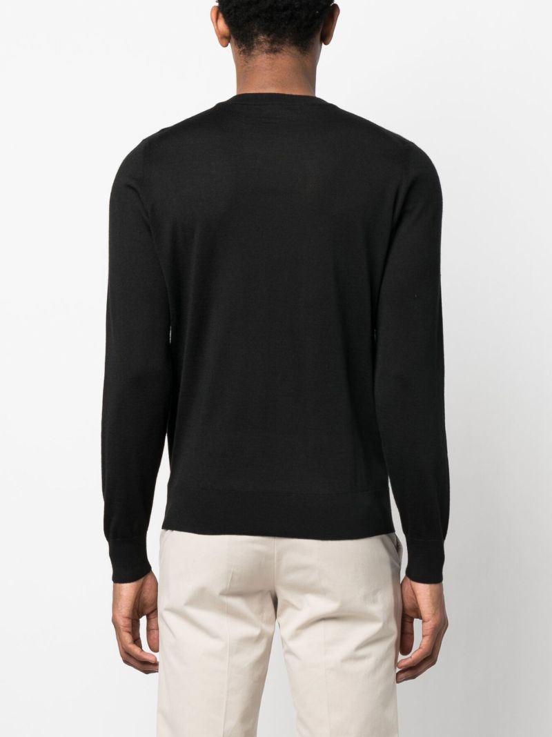 Black Crew Neck Knitted Jumper