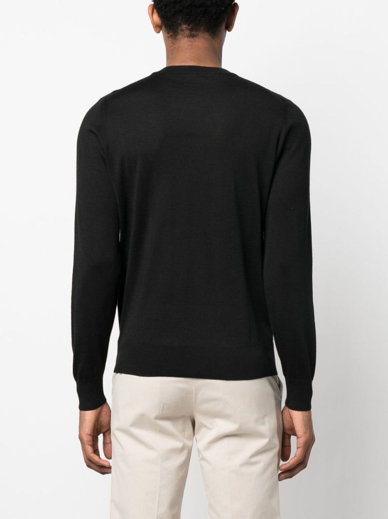 Black Crew Neck Knitted Jumper
