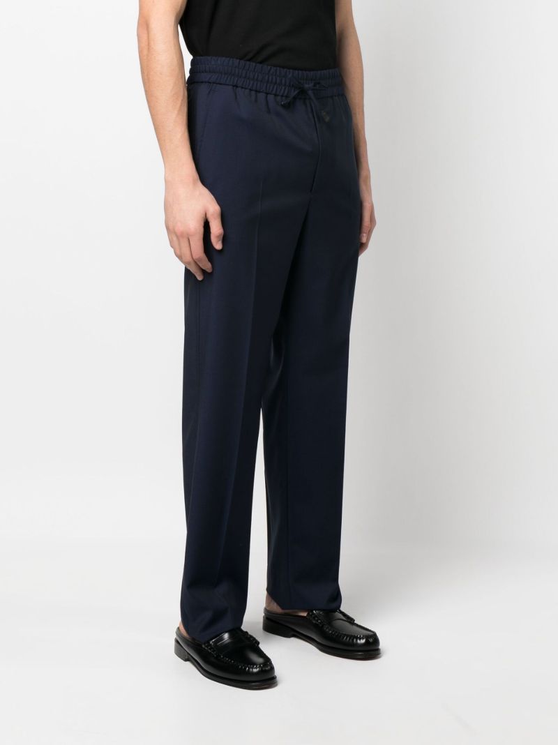 Blue Straight-leg Virgin-wool Trousers