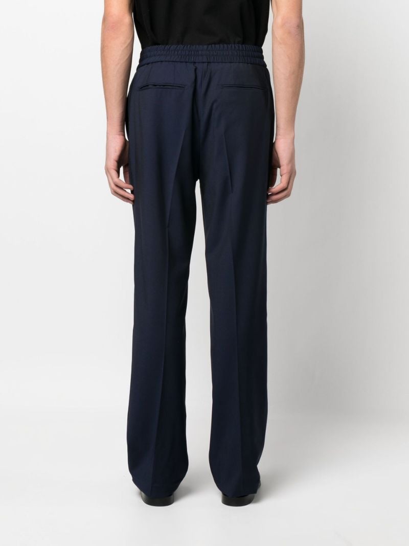 Blue Straight-leg Virgin-wool Trousers