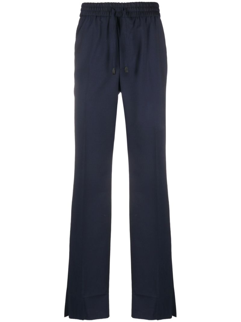 Blue Straight-leg Virgin-wool Trousers