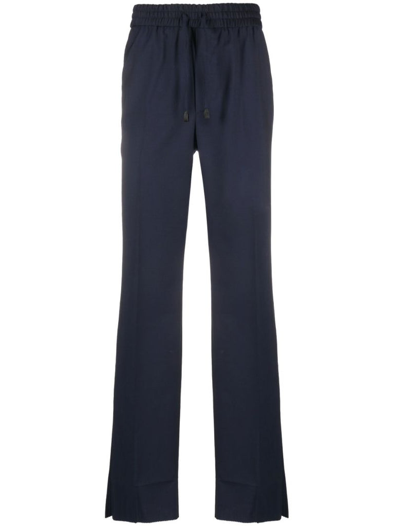 Blue Straight-leg Virgin-wool Trousers