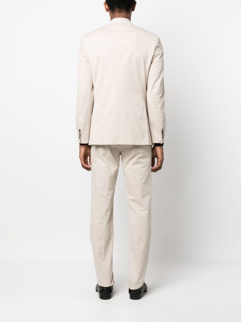 Beige Single Breasted Tailored Suit