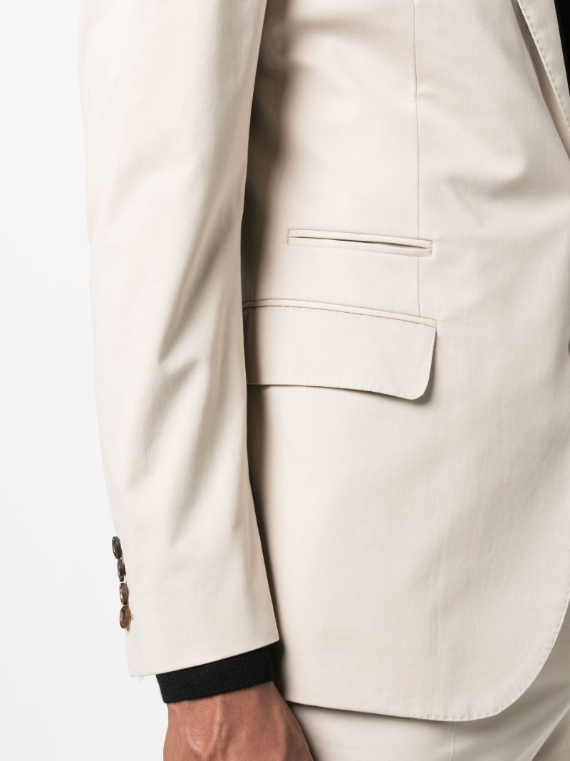 Beige Single Breasted Tailored Suit