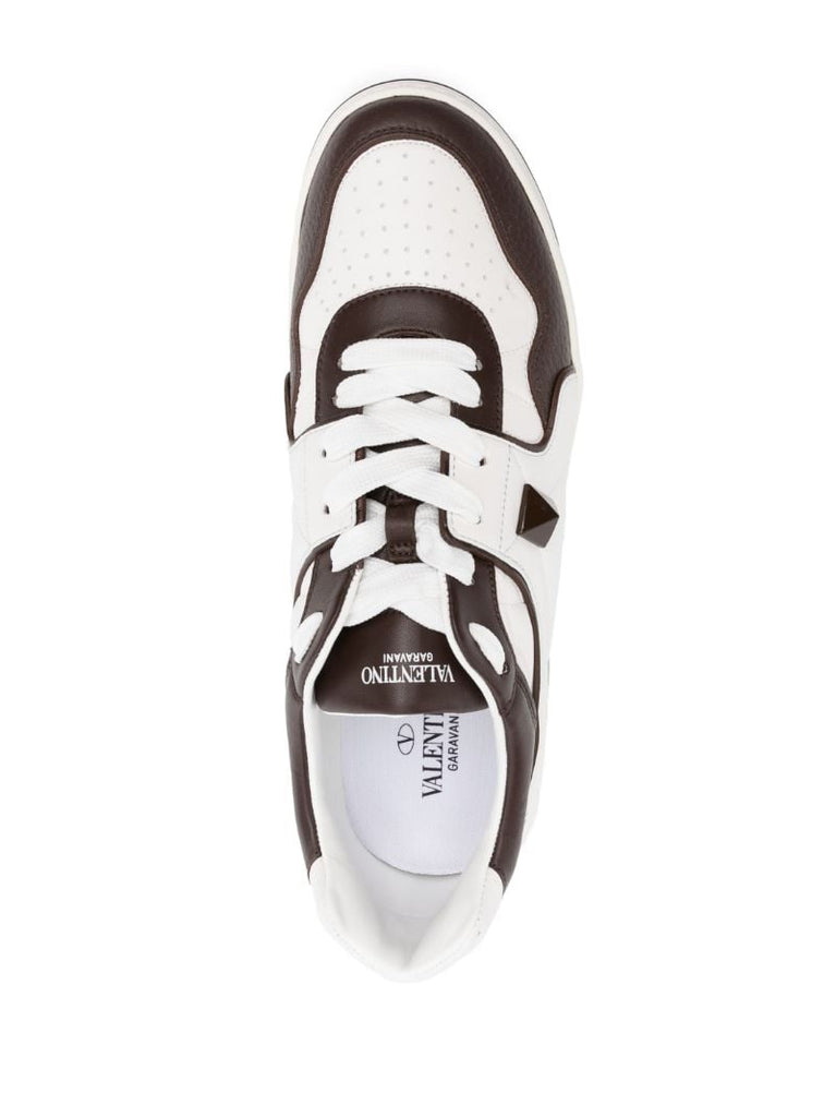 White One Stud Low-top Sneakers