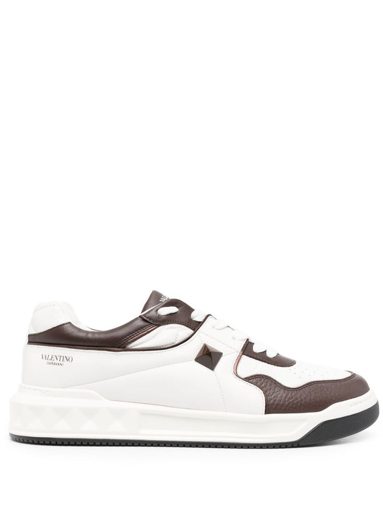 White One Stud Low-top Sneakers